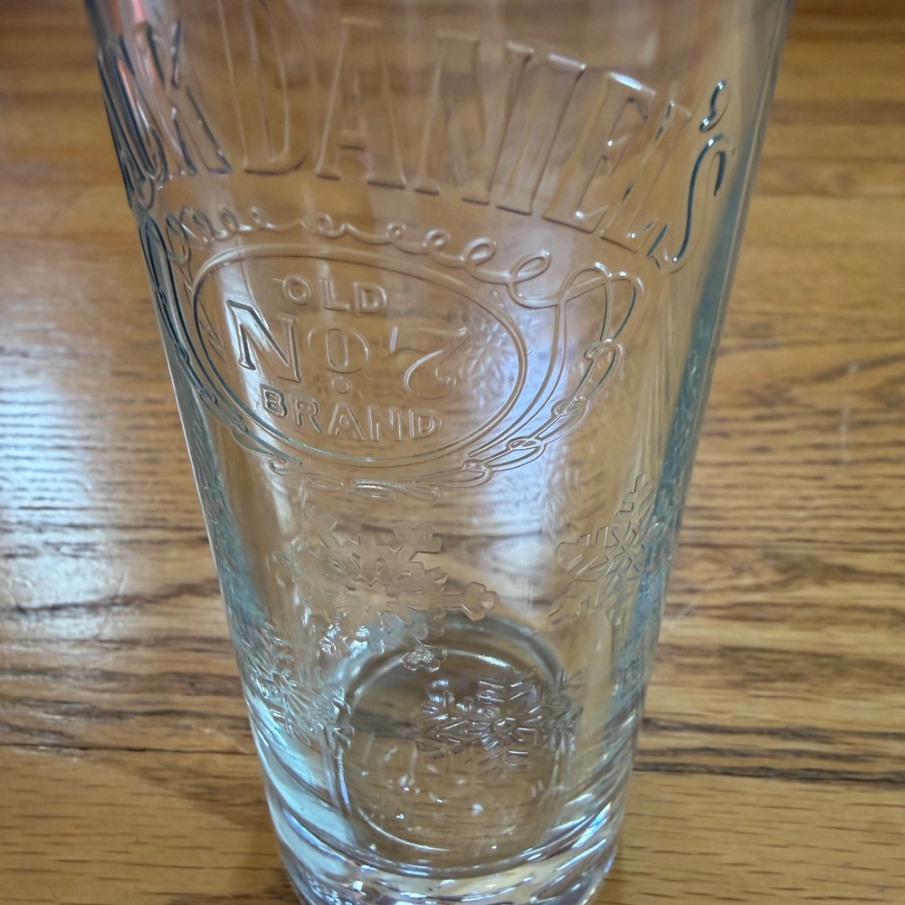 Jack Daniels Embossed Clear Glass with Snowflakes